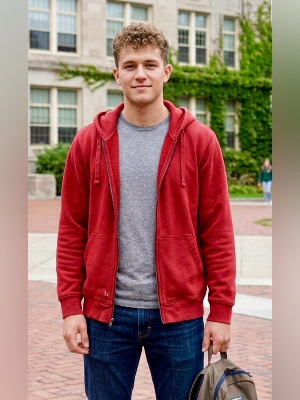 L.L. Bean Maroon Full-Zip Jacket -Size M